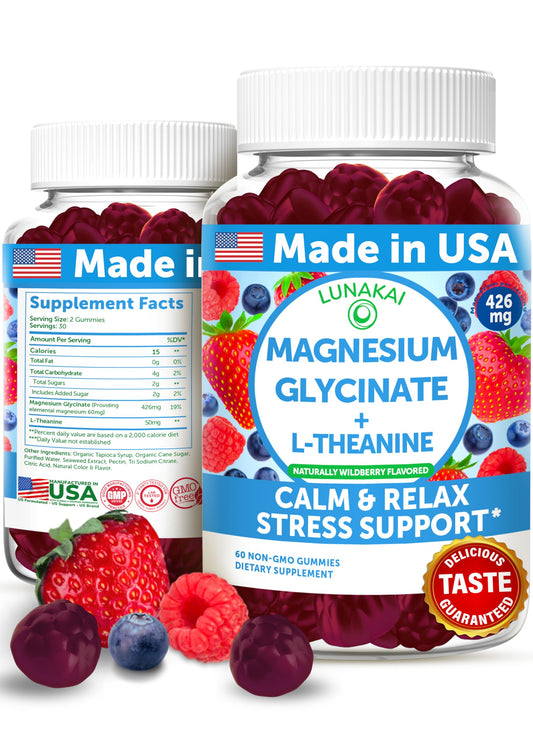 Lunakai Magnesium Glycinate Gummies bottle front view