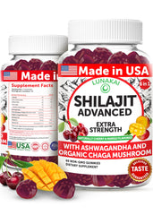 Lunakai Shilajit Gummies 1200mg with Ashwagandha and Chaga – 60 count bottle