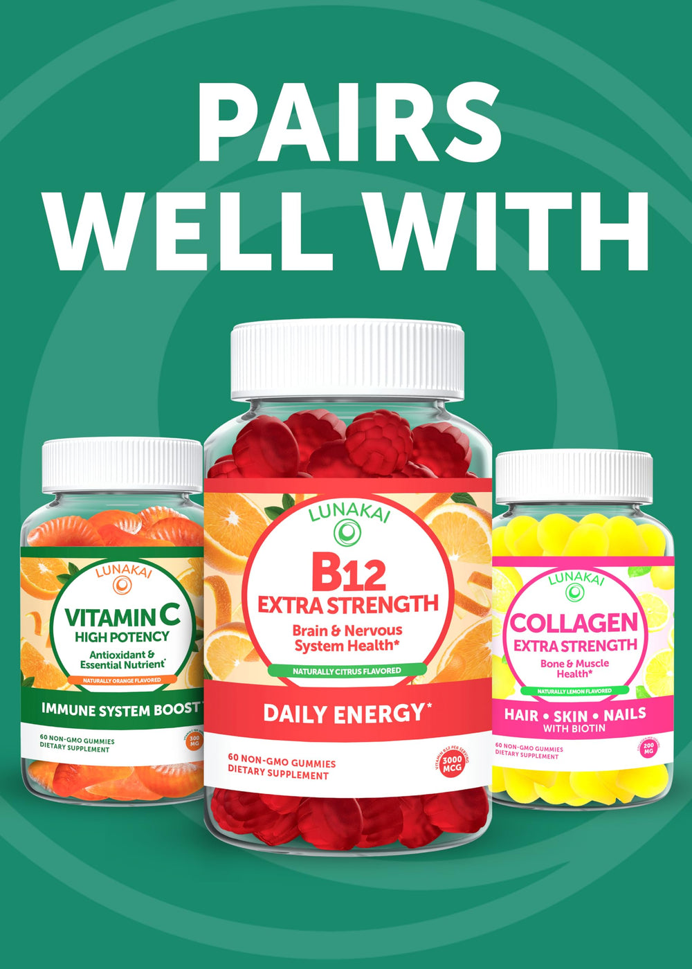 60-count Lunakai Vitamin D3 Gummies packaging