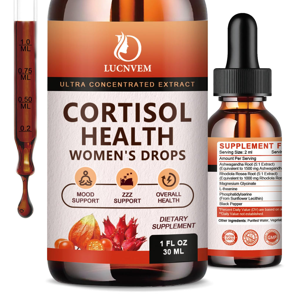 Bottle of LUCNVEM Cortisol Drops for Women