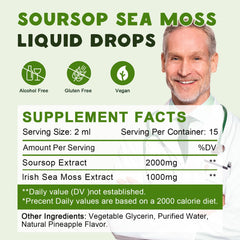 Two LUCNVEM Soursop Graviola with Sea Moss Drops bottles