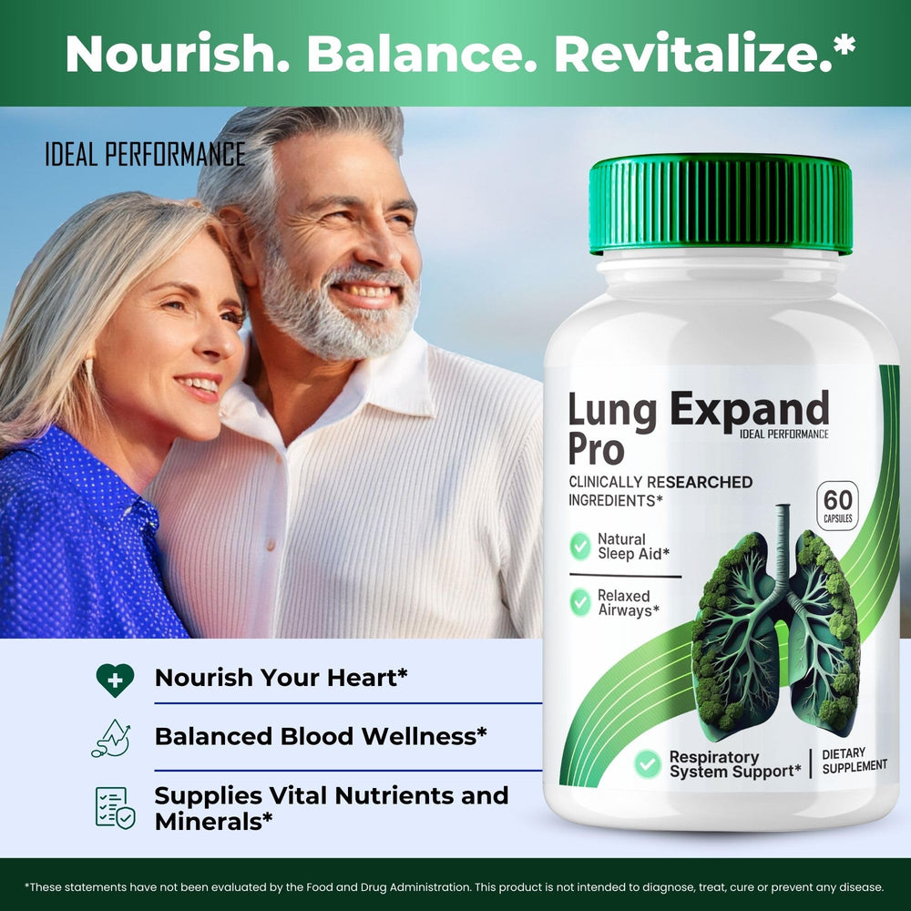 Lung Expand Pro Blood Capsules bottle on a clean surface