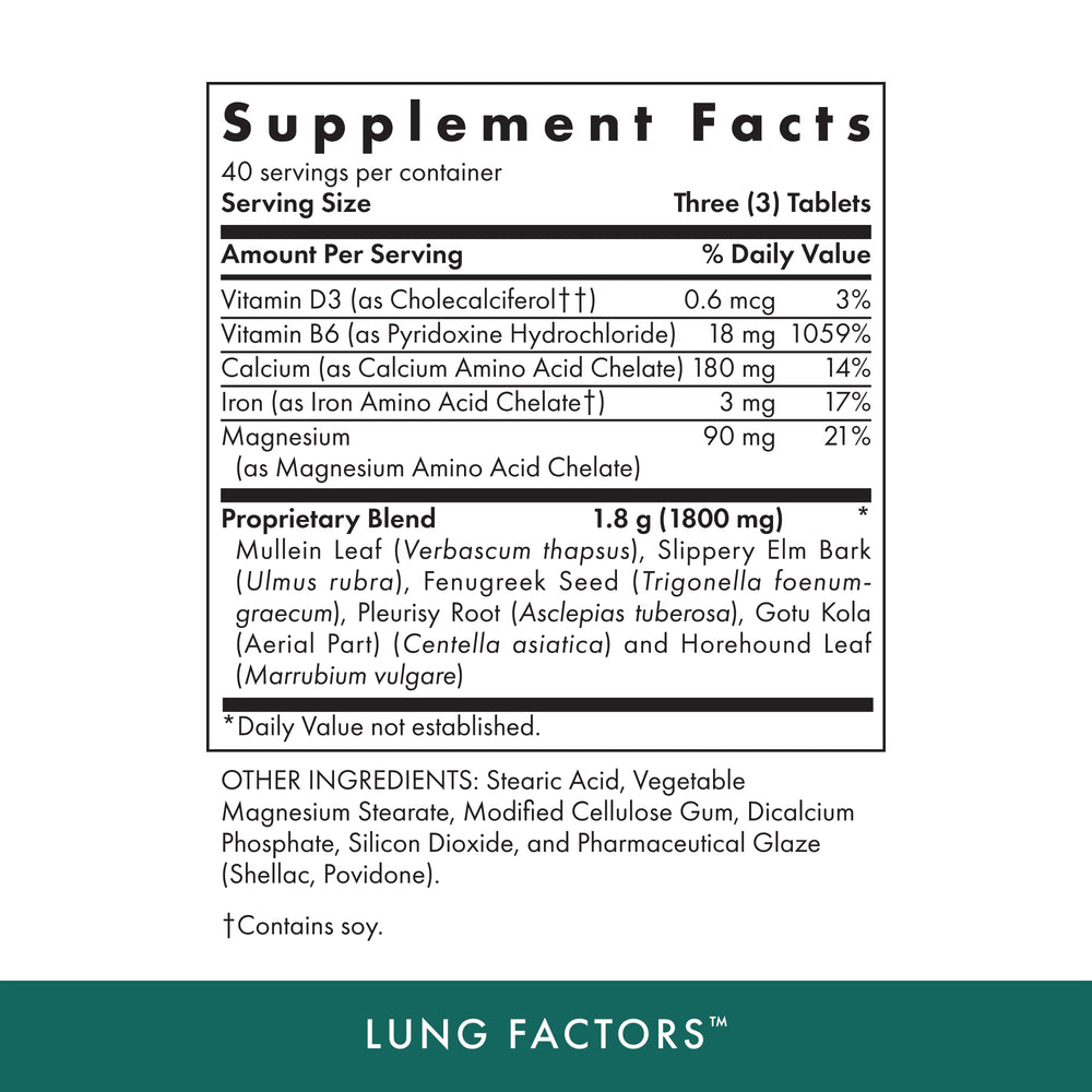 Lung Factors ingredients and herbal blend