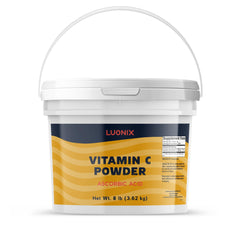 Luonix Vitamin C Powder in a full bucket for bulk storage and easy access