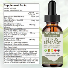 Ingredients include Red Yeast Rice with Citrus Bergamot, Olive Leaf, and Black Pepper