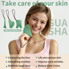 Gua Sha tools showing curved, flat and precise edges