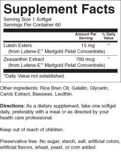 Lutein 15mg Softgels packaging display
