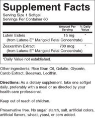 Lutein 15mg Softgels packaging display