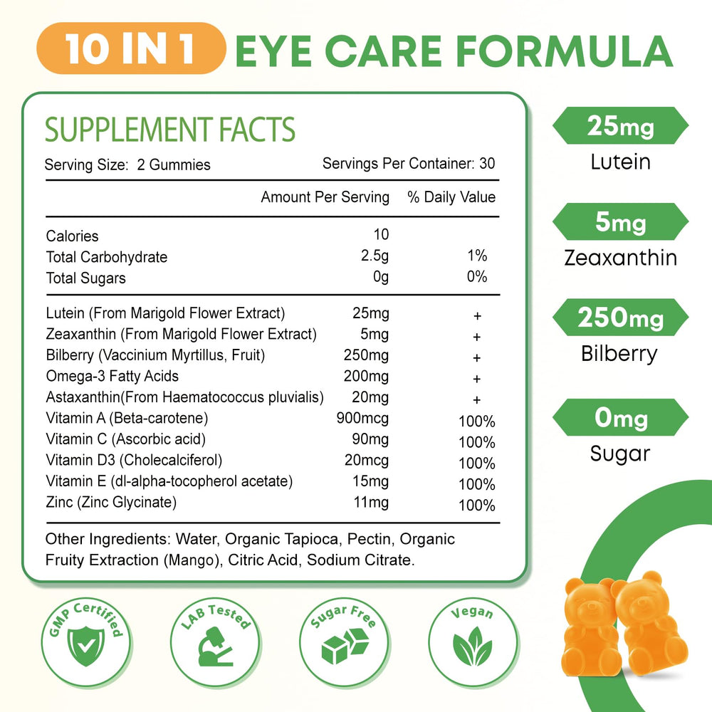 120-count bottle of lutein gummies
