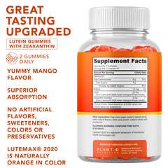 Close-up of mango-flavored Lutein & Zeaxanthin gummy