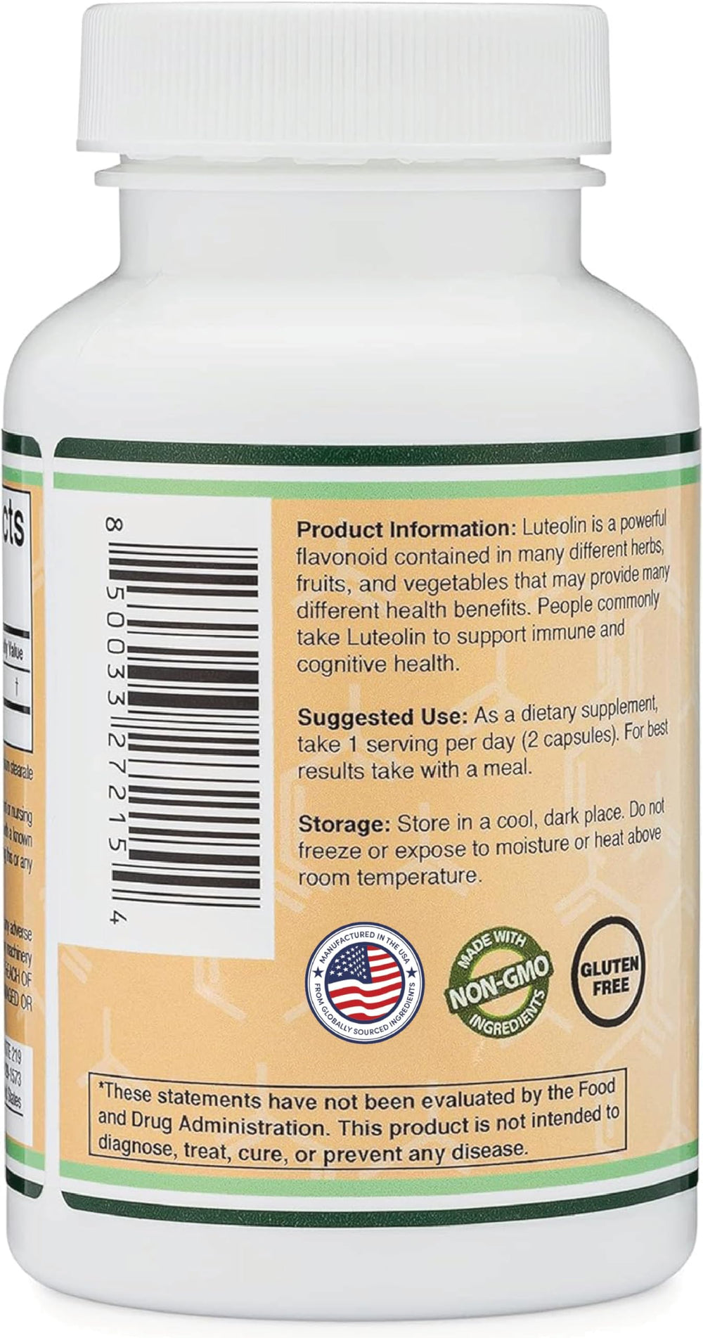 Label and packaging details for Luteolin supplement