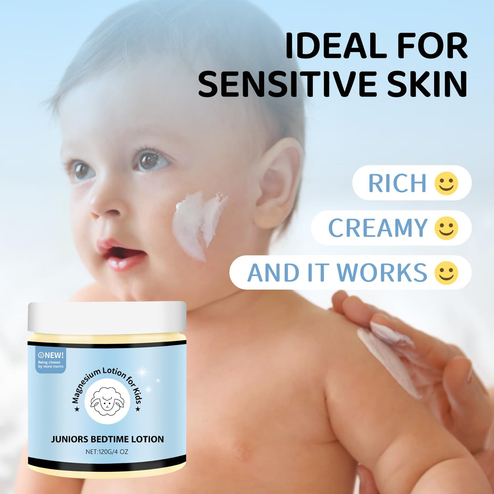 Small amount of magnesium lotion being applied to a child's arm