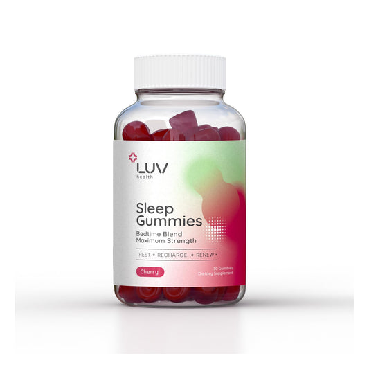 LUV health Sleep Gummies 30-count bottle front label
