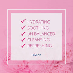 Luvena Moisturizer texture swirl illustrating water-based, lightweight formula.
