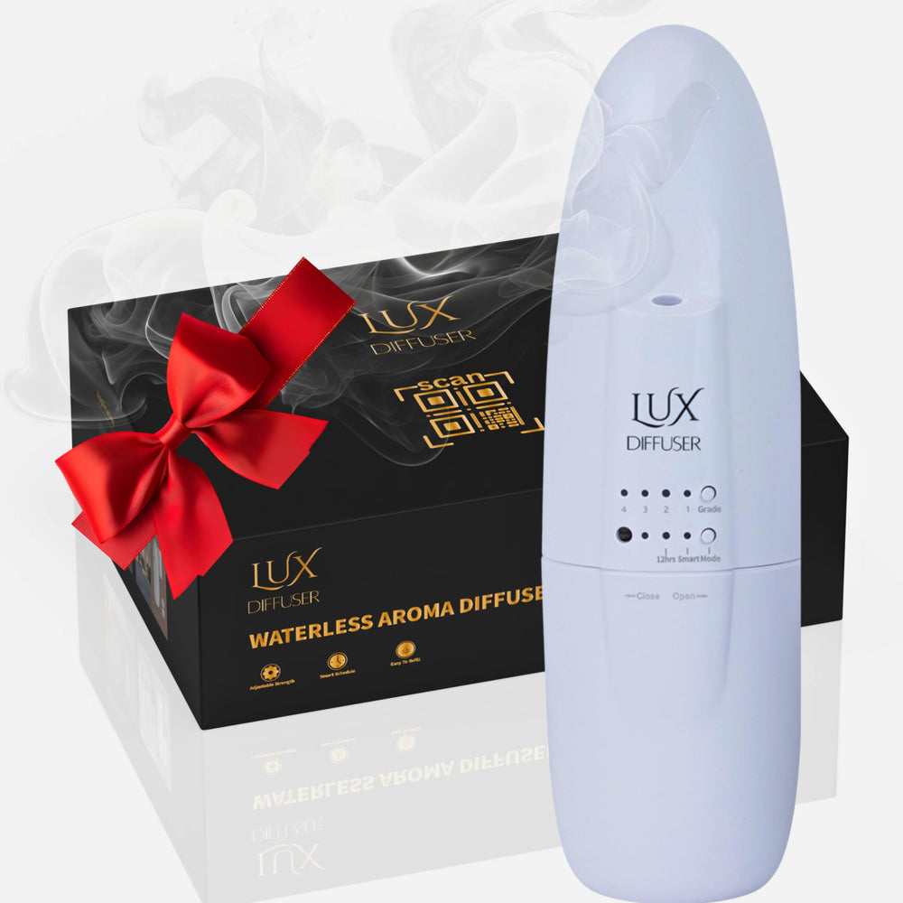 Lux Diffuser plugged into wall outlet in a bright room