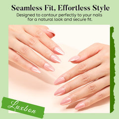 Luxbon thick PMMA nails with smooth edges for comfortable, durable wear.