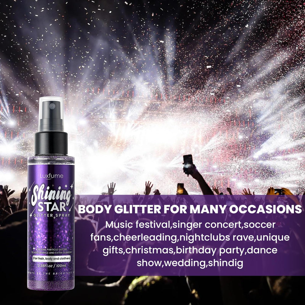 Luxfume easy-clean glitter residue wipes away after wear.