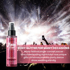 Luxfume Pink Glitter Spray fast-dry finish for parties