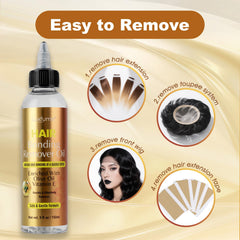 Luxfume wig glue remover in use for precise application and gentle glue breakdown.