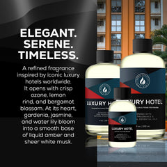 Hotel-inspired fragrance concept with gardenia, jasmine and water lily