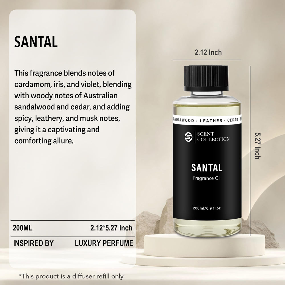 Elegant sandalwood fragrance in premium diffuser oil