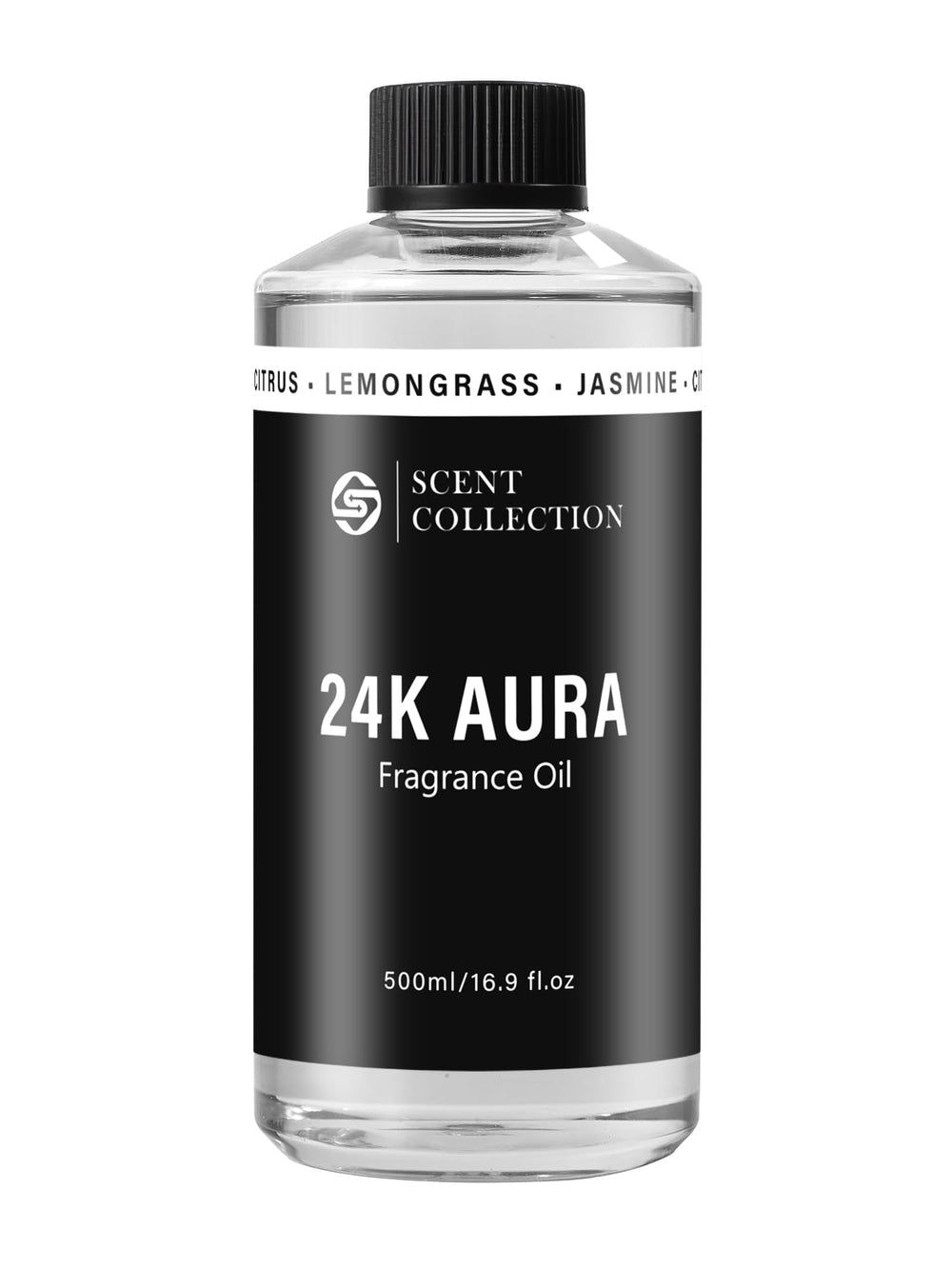 Bottle of 24K Aura Luxury Hotel Scent diffuser oil, Lemongrass 500ml