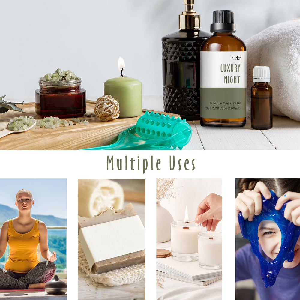 Lifestyle scene featuring candle, diffuser and fragrance oil