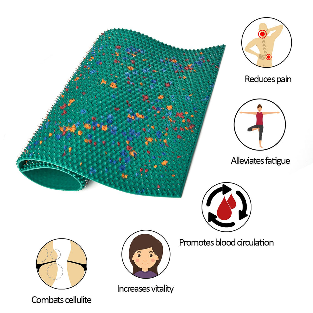 Lyapko acupressure mat used on back and neck area