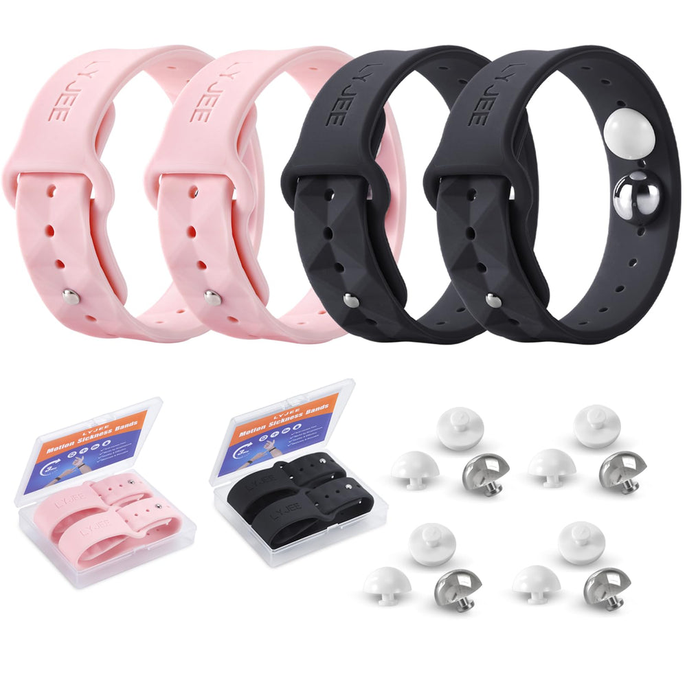 LYJEE motion sickness band worn on the wrist for potential nausea relief