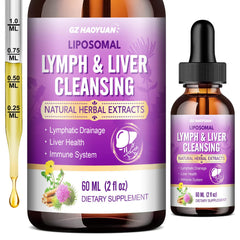 Front view of Lymphatic Drainage & Liver Cleanse Drops bottle with herbal label