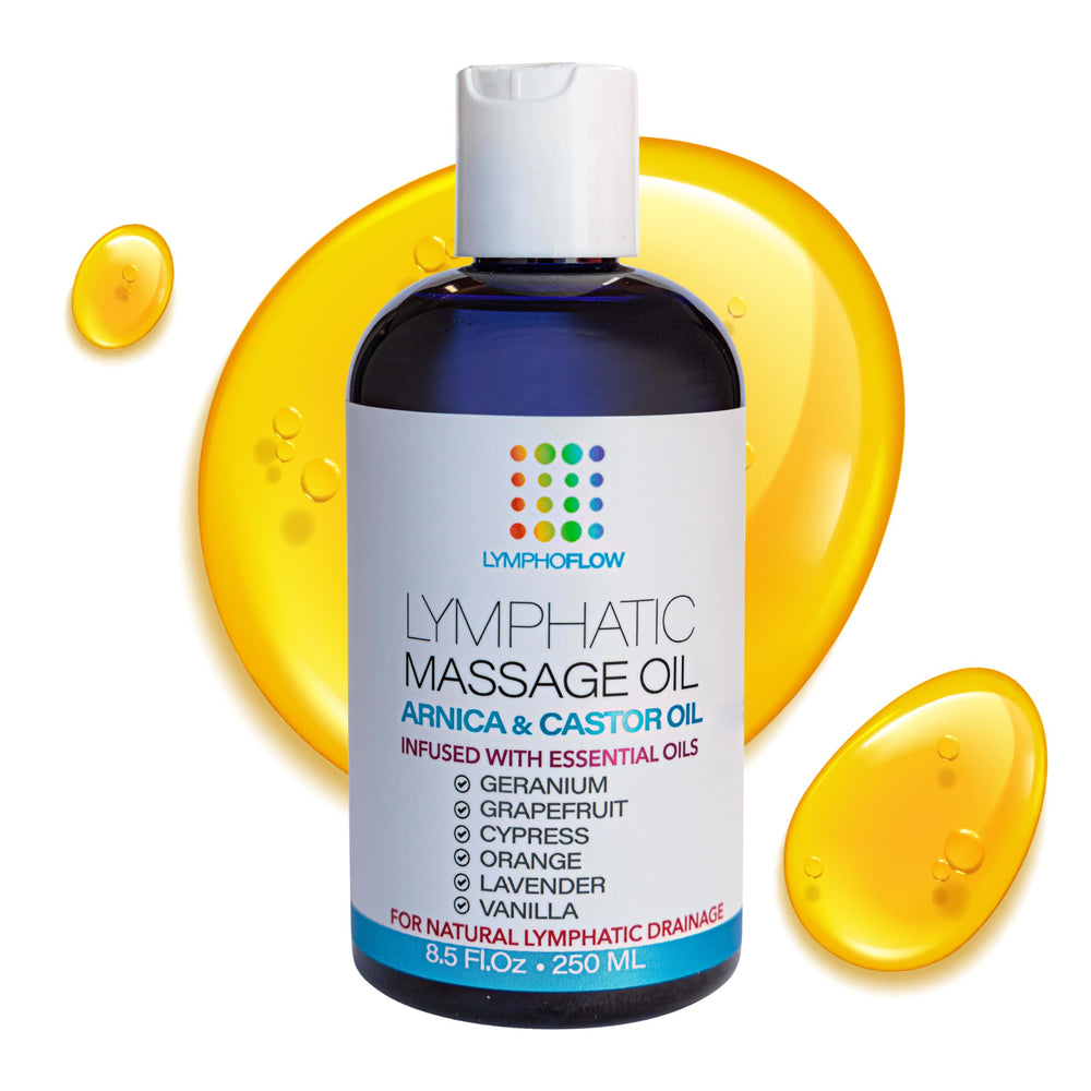 Bruizex Lymphatic Drainage Massage Oil bottle with Arnica and Castor Oil