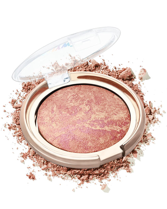 LYSdefeu baked powder blush marble palette close-up showing marbled glow for natural radiance