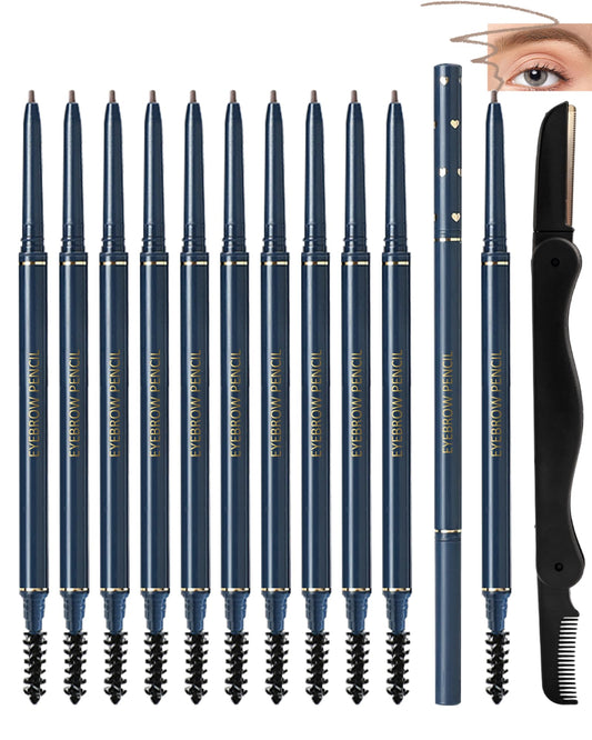 LYSdefeu 12pc eyebrow pencil set front view for precise shaping
