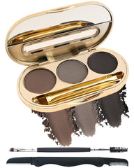 LYSdefeu eyebrow powder palette open with three shades for natural brow definition