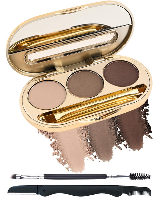 LYSdefeu Eyebrow Powder Kit with mirror for precise brows.