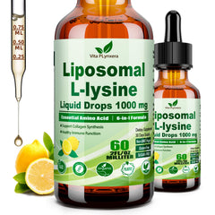 L-Lysine 1000mg liquid drops bottle with 6-in-1 immune support label