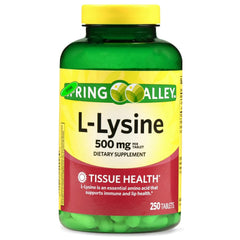 Blister pack of L-Lysine 500 mg tablets