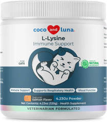 L-Lysine powder for cats – 900mg per scoop, packaging shot