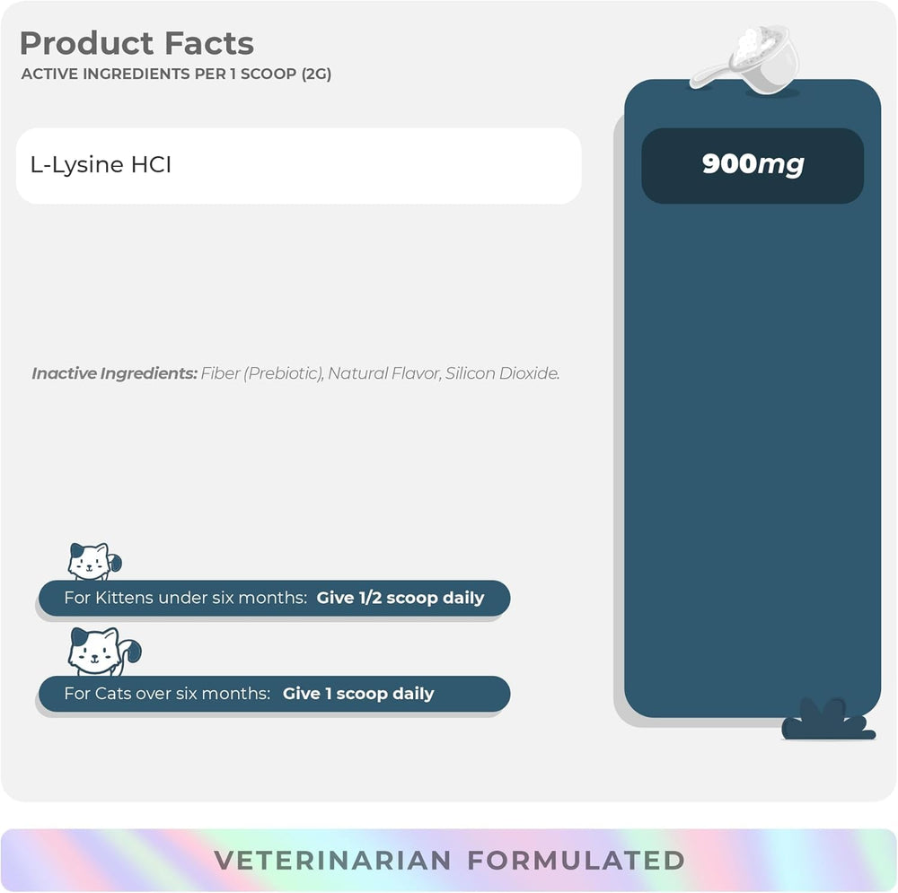 Lysine powder for cats supporting immune system and eye function