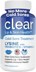 Lysine cold sore treatment capsules bottle with label