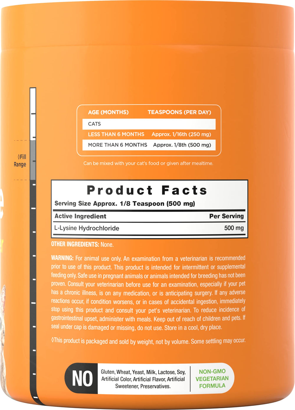 L-Lysine powder for cats 500mg per serving
