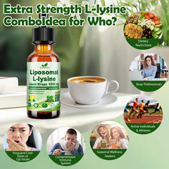 Vegan-friendly, non-GMO lysine liquid drops in 2oz bottle