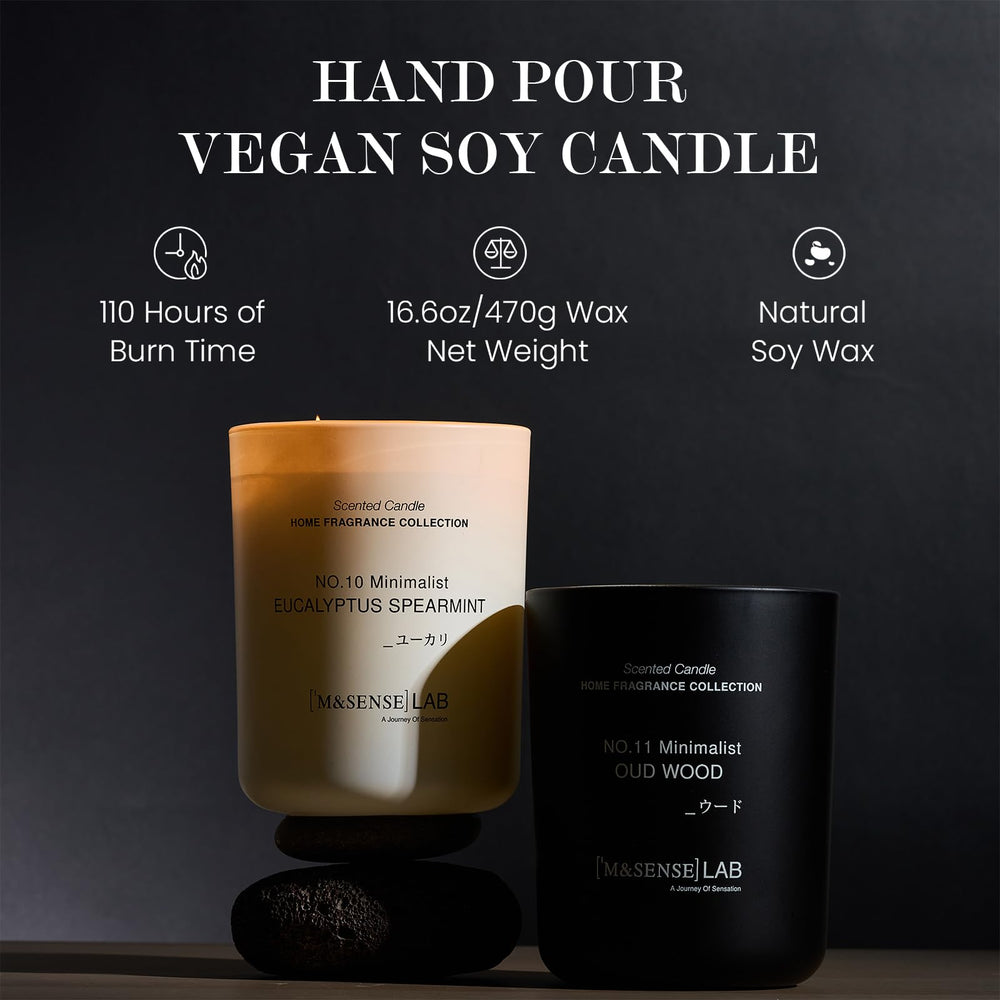 Relaxing eucalyptus and spearmint aroma candle glow