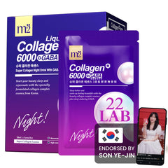 Bottle and 8-pack carton of m2 Liquid Collagen