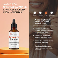Label detail showing 100% pure Batana Oil