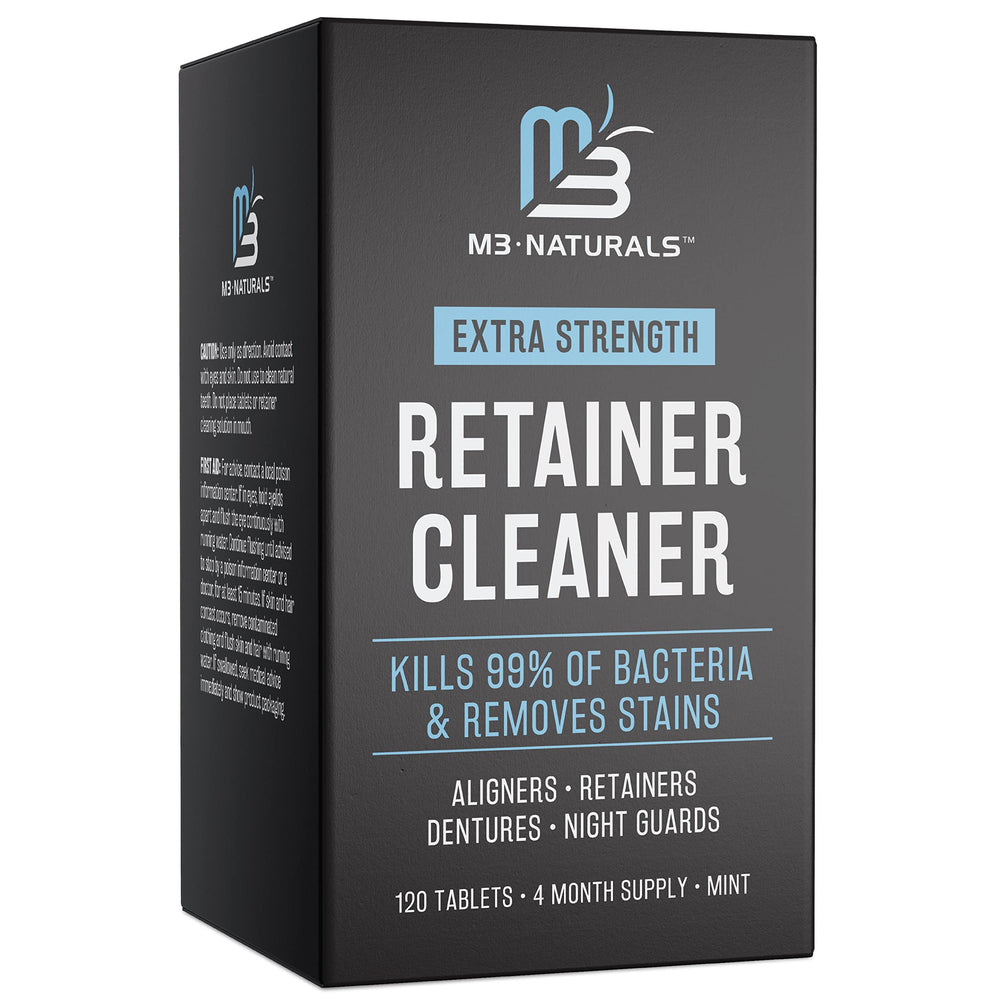 M3 Naturals Retainer Cleanser Tablets bottle with 120 tablets