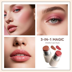MAANGE Blush Stick as lip color for quick, cohesive lip look