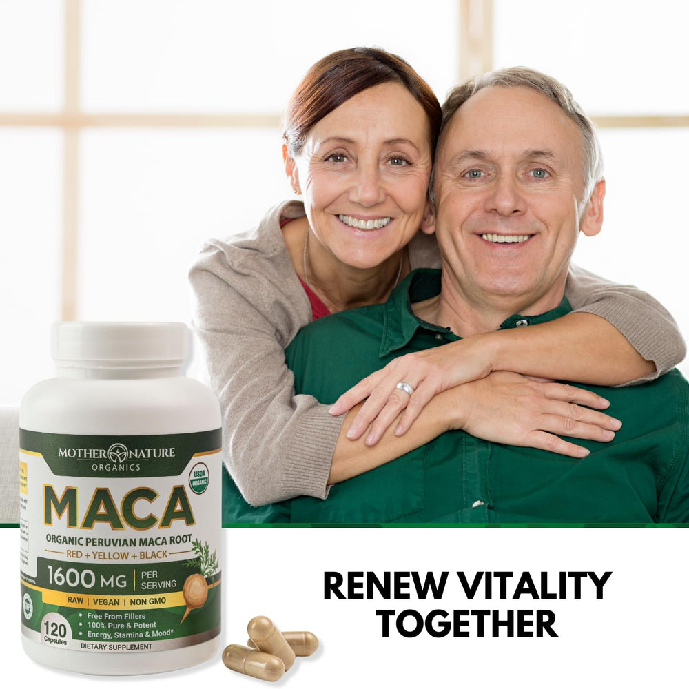Energy support from caffeine-free maca capsules.