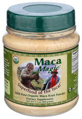 Front view of Maca Magic Organic Black Maca Powder 7.1 oz
