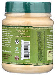 Close-up of multi-color maca powder blend (red, purple, yellow, black)